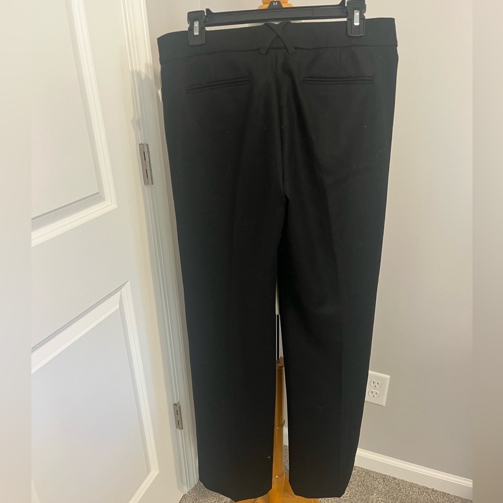 Theory Black Women's Wide Bottom 95% Wool Pants Sz 10 NWT - Picture 2 of 7